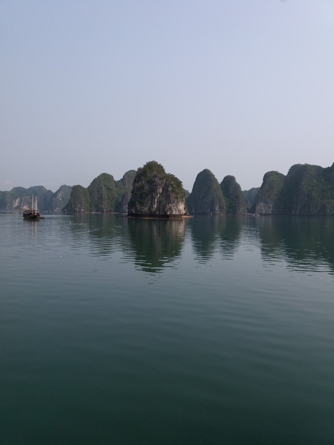 Halong Bay, karsts in millpond sea