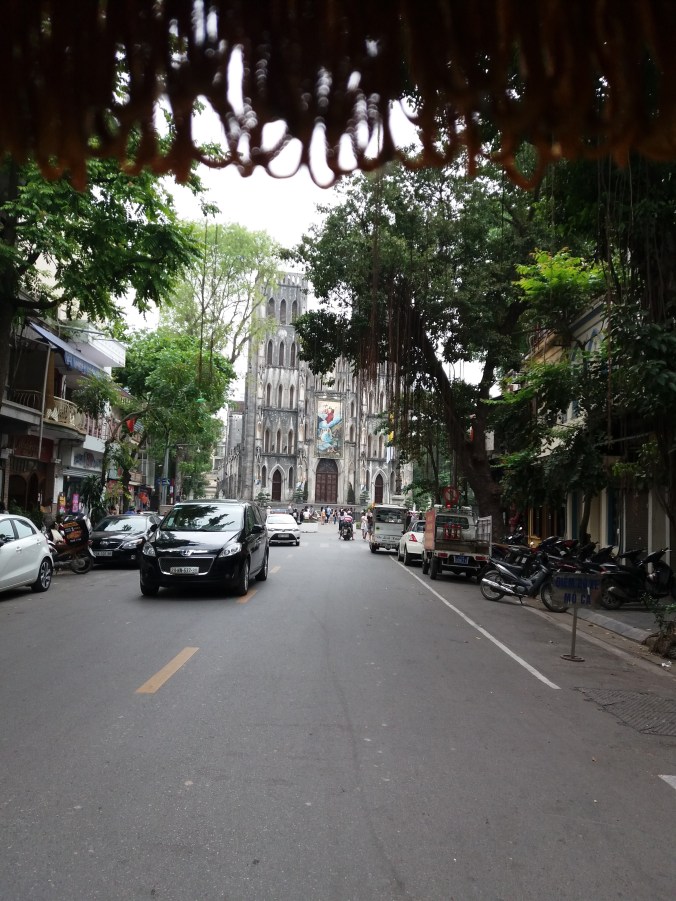 Hanoi, cathedral from our cyclo